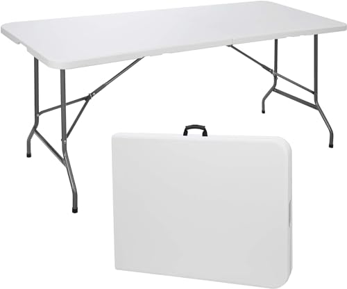 4ft White Plastic Folding Table J56351