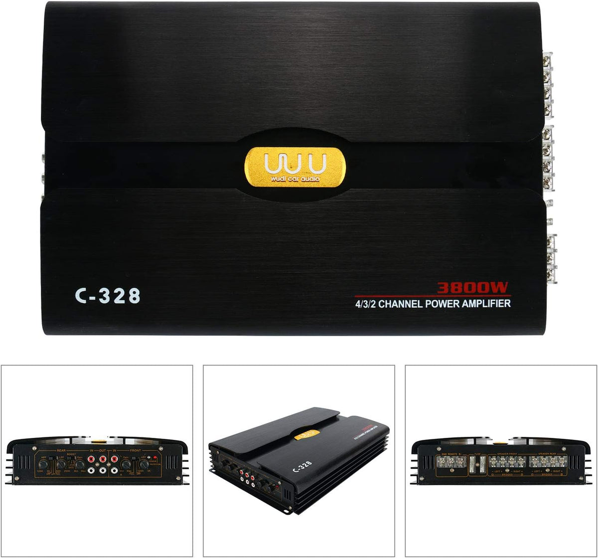 12V 4 Channel Car Audio Amplifier Aluminum Alloy Pack of 2 J189