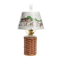Wicker Oil Lamp with Shade L1213