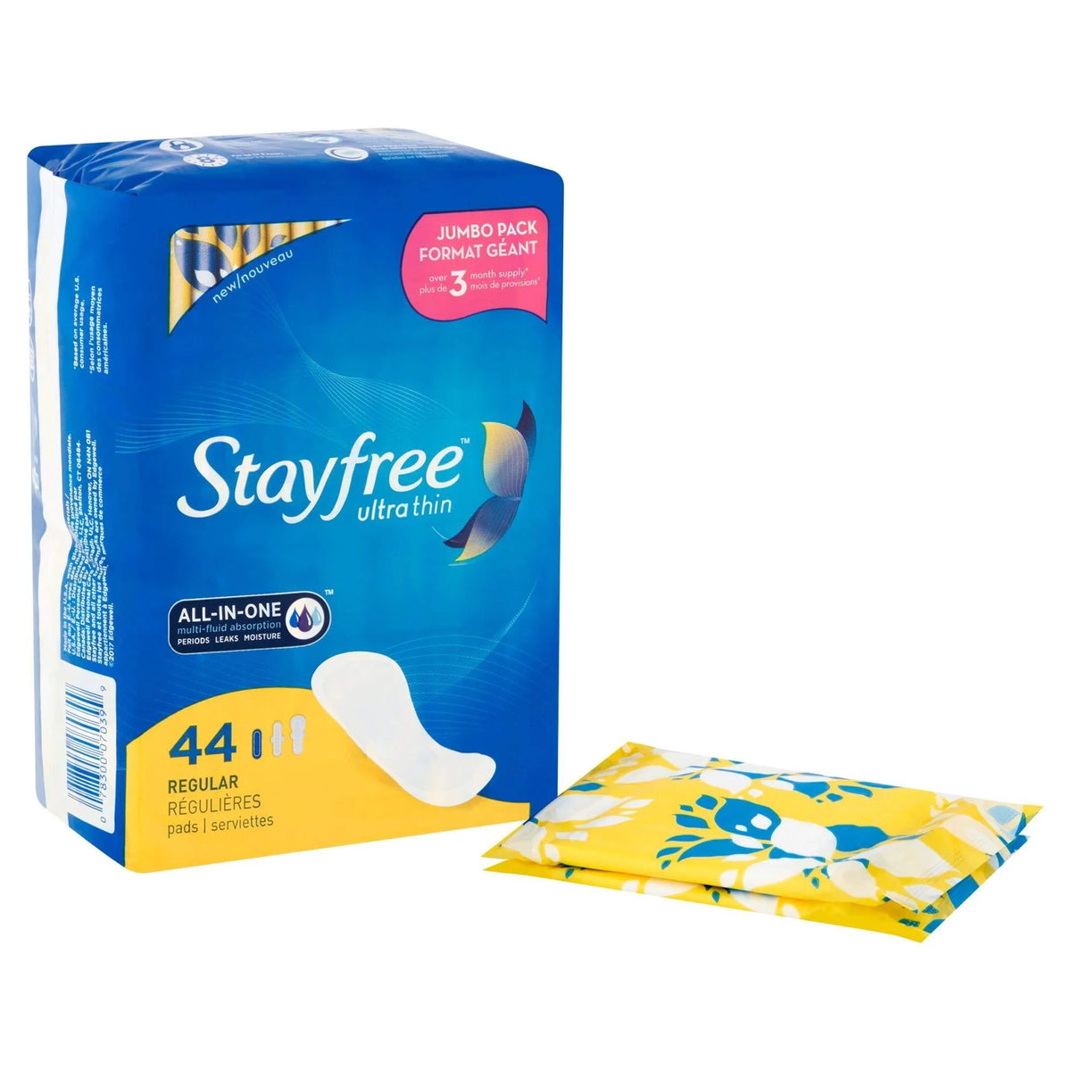 Ultra Thin Regular Wingless Pads, 44 Count (Pack of 4) U36344