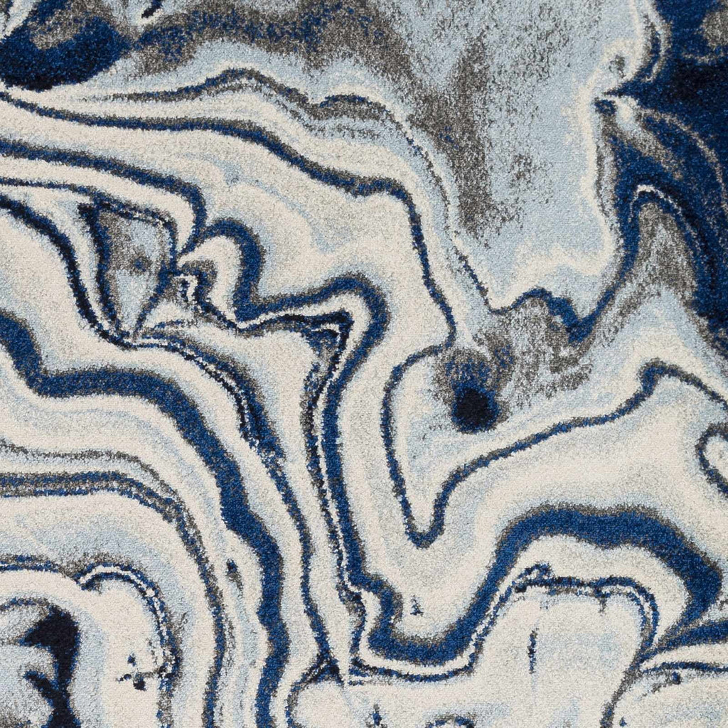 Abstract Coastal Marble Swirl Pattern Area Rug 8'10" x 12' K3066