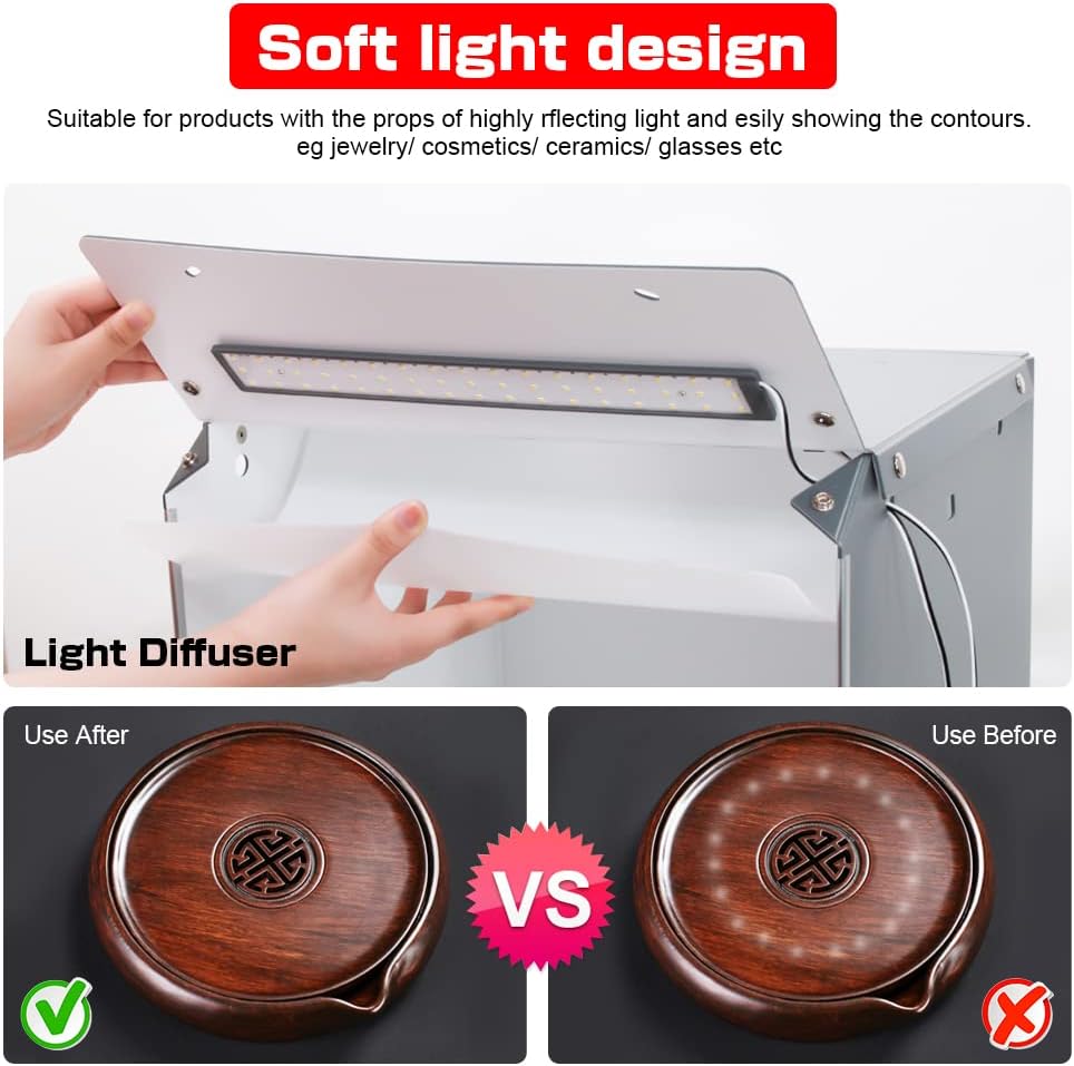 16"/40cm Portable Photo Studio Light Box with 6 Color Backdrops and 3 Light Filter Pack of 2 O34128